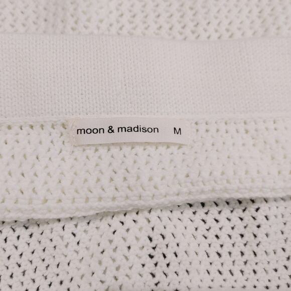Moon & Madison Skirt Top Outfit Set Open Knit Crochet Cotton White Women Medium - Picture 6 of 14